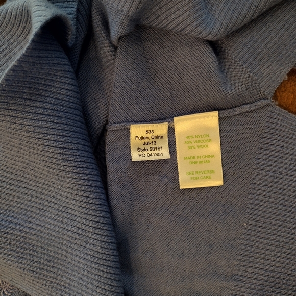 LILLY PULITZER Women's blue tan colorblock Pullover Sweater - S - Picture 11 of 12